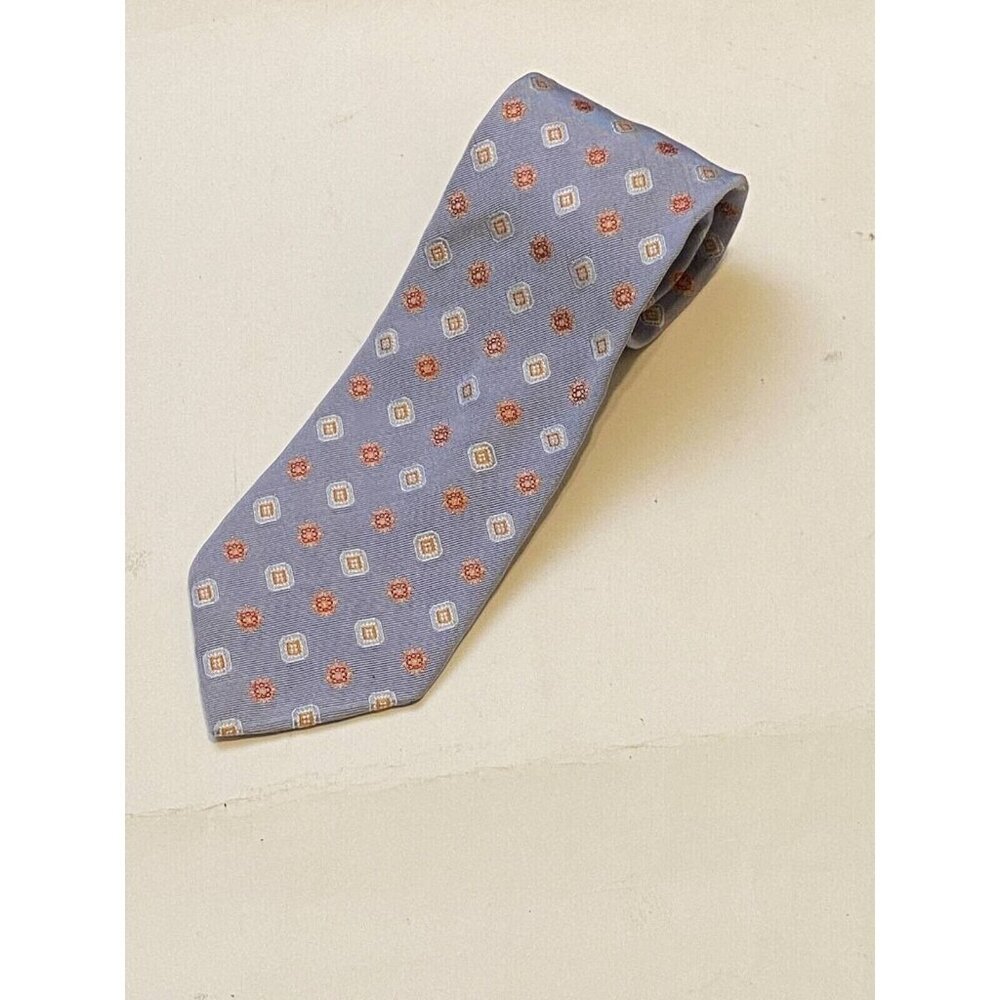 Hugo Boss Mens Tie Necktie Multicolor Geometric Woven Embroidered Classic Italy